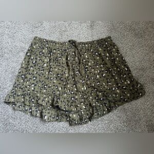 Sienna Sky Olive Leopard High Waist Shorts